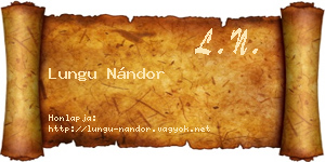 Lungu Nándor névjegykártya